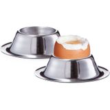 Zeller - Eierdopjes - Zilver - 2x - RVS - 5 cm