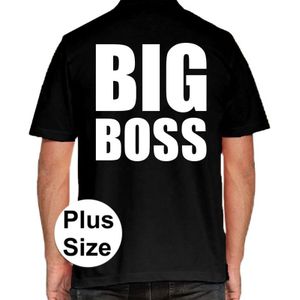 Grote maten BIG Boss polo shirt zwart voor heren - Feestshirts