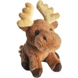 Wild Republic pluche dieren knuffel Eland - bruin - 13 cm - Elanden knuffels - Knuffeldier