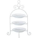 High tea etagere wit 3-laags 30 x 23 cm - Etageres