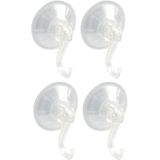 AMIG - Ophanghaken met Zuignap - Transparant - 4x - Diameter 5,5 cm