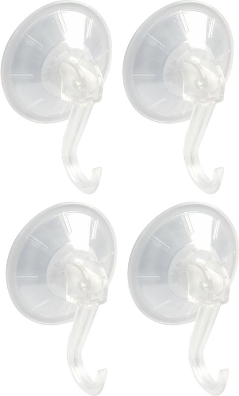 AMIG - Ophanghaken met Zuignap - Transparant - 4x - Diameter 5,5 cm