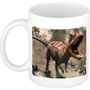 Dieren carnotaurus dinosaurus foto mok 300 ml - cadeau beker / mok dinosaurussen liefhebber