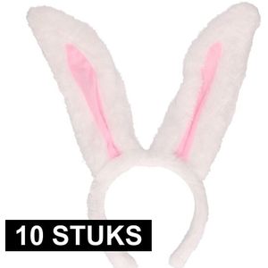 10x Bunny oren diadeem - Verkleedhoofddeksels