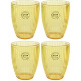Set van 8x stuks kunststof bekers goud/geel 200 ml
