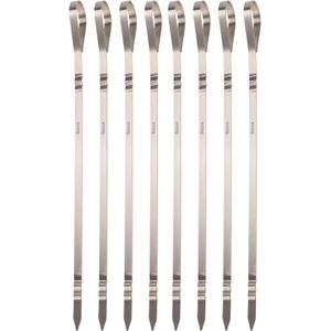 Vaggan BBQ spiezen - 16x stuks - RVS - 41 cm - vleespennen voor vlees - barbecue accessoires