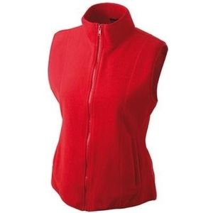 Rode fleece sport bodywarmers voor dames - Bodywarmers