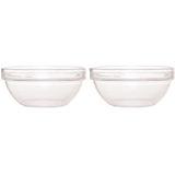 2x Salade schalen/slakommen van glas 20 cm - Saladeschalen