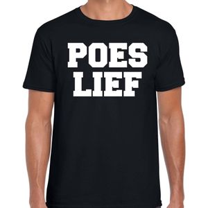 Fun t-shirt poes lief zwart voor heren - fun tekst t-shirt - Feestshirts