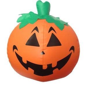 Halloween LED pompoen - oranje - opblaasbaar - ophangbaar -  24 cm - Opblaasfiguren