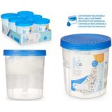 Vochtvanger 800ml - 4x - Tegen schimmel/condens/geur - kelder/garage/huis/kasten - 12 x 14 cm - vocht opnemer korrels in pot