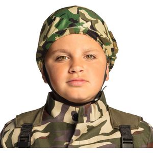 Carnaval verkleed soldaten/leger Helm - camouflage print - voor kinderen tot 12 jaar - Verkleedhoofddeksels