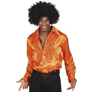 Oranje disco blouse voor heren - Carnavalsblouses