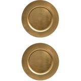 8x stuks diner borden/onderborden goud glimmend 33 cm