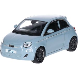 Bburago modelauto/speelgoedauto Fiat 500e - lichtblauw - schaal 1:24/15 x 7 x 6 cm