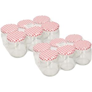 Weckpotten/inmaak potten - 12x - glas - 210 ml - metalen schroefdeksel - Weckpotten