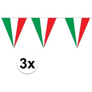 3 stuks Italiaanse vlaggenlijnen 5 meter - Vlaggenlijnen