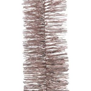 5x Feestversiering folie slingers lichtroze 270 cm kunststof/plastic kerstversiering - Kerstslingers