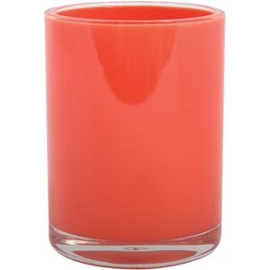MSV Badkamer drinkbeker/tandenborstelhouder Aveiro - PS kunststof - rood - 7 x 9 cm