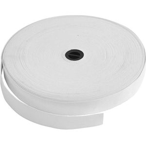 Wit kleding vermaken elastiek op rol 20 mm x 25 meter - Cadeaupapier
