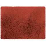 MSV badkamer droogloop tapijt/matje - Langharig - 50 x 70 cm - inclusief zeeppompje in dezelfde kleur - terracotta