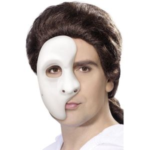 Phantom spook half masker wit voor heren - Verkleedmaskers