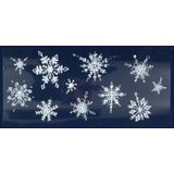 1x Kerst raamversiering raamstickers witte glitter sneeuwvlokken 23 x 49 cm - Feeststickers