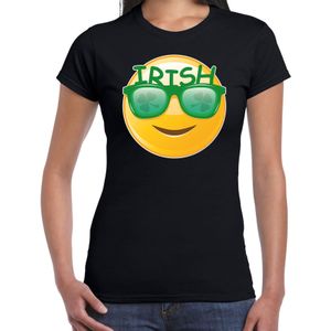 Irish emoticon / St. Patricks day t-shirt / kostuum zwart dames - Feestshirts