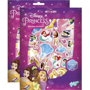 Disney Princess auto raamstickers - 90x - prinsessen thema - voor kinderen - Raamstickers