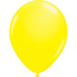 8x stuks Neon fel gele latex ballonnen 25 cm - Ballonnen