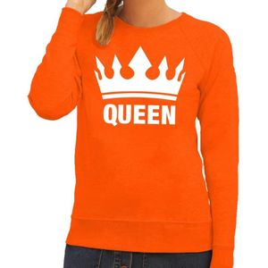 Oranje Koningsdag Queen sweater dames - Feesttruien