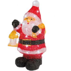 Kerstverlichting Led figuren voor buiten kerstman 24 x 20 x 46 cm met 40 lampjes helder wit - kerstverlichting figuur