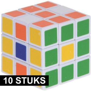 10x Magische kubus puzzel spelletjes 3,5 cm speelgoed - Blokpuzzels