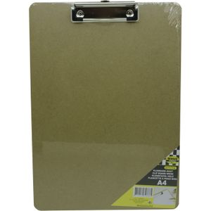 1x Klemborden / clipboards A4 hout met papierklem 23 x 23 cm  - Klemborden