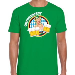 Oktoberfest verkleed t-shirt voor heren - Duitsland/duits bierfeest kostuum/kleding - groen - Feestshirts