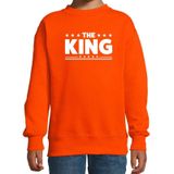 The King tekst sweater oranje kids - Feesttruien
