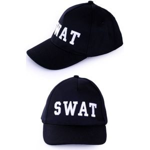 Zwart feest accessoire petje SWAT politie voor volwassenen - Verkleedhoofddeksels