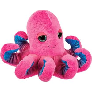 Suki Gifts pluche inktvis/octopus knuffeldier - cute eyes - roze - 15 cm - Knuffel zeedieren