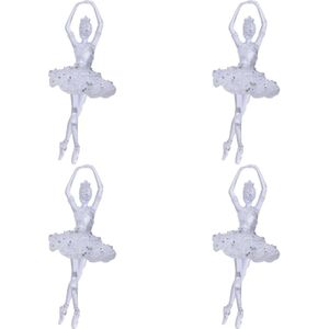 4x Kerstboomhanger/Kersthanger transparante ballerinas 17,4 cm kunststof - Kersthangers