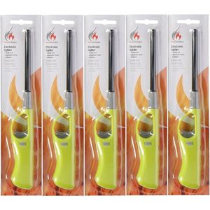 5x Navulbare bbq aansteker lime groen 26 cm - Aansteker bbq