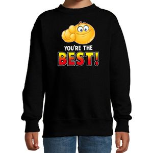 Funny emoticon sweater You are the best zwart kids - Feesttruien