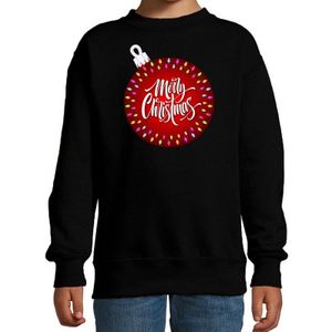 Foute kersttrui / sweater kerstbal Merry christmas zwart kids - kerst truien kind