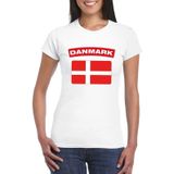 T-shirt wit Denemarken vlag wit dames - Feestshirts