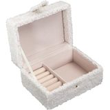 HOME DECO FACTORY - HD0129 - Sieradendoosje - Wit - Elegant Bouclette - 25x15x10 cm