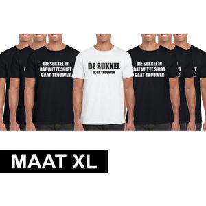 Vrijgezellenfeest heren t-shirt pakket De Sukkel - maat XL - Feestshirts