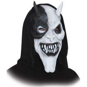 Halloween masker duivel zwart/wit - Verkleedmaskers