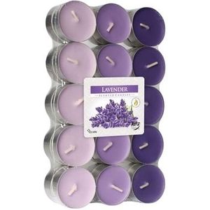 Lavendel geurkaarsen 60 stuks - Geur theelichten/waxinelichtjes