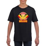 Zwart Belgie supporter kampioen shirt kinderen - Feestshirts