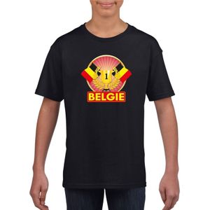 Zwart Belgie supporter kampioen shirt kinderen - Feestshirts