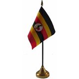 Polyester Oegandese vlag voor op bureau 10 x 15 cm - Vlaggen